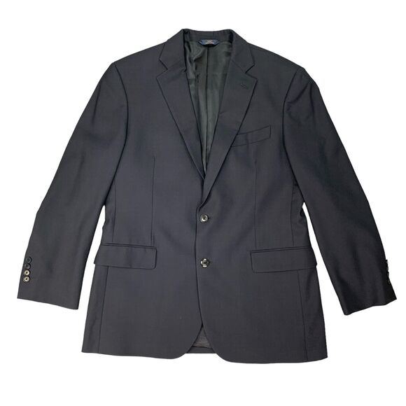 Brooks Brothers Blazer Mens 41 Dark Navy 346 Stretch Wool Blend Single Breasted - Picture 1 of 16